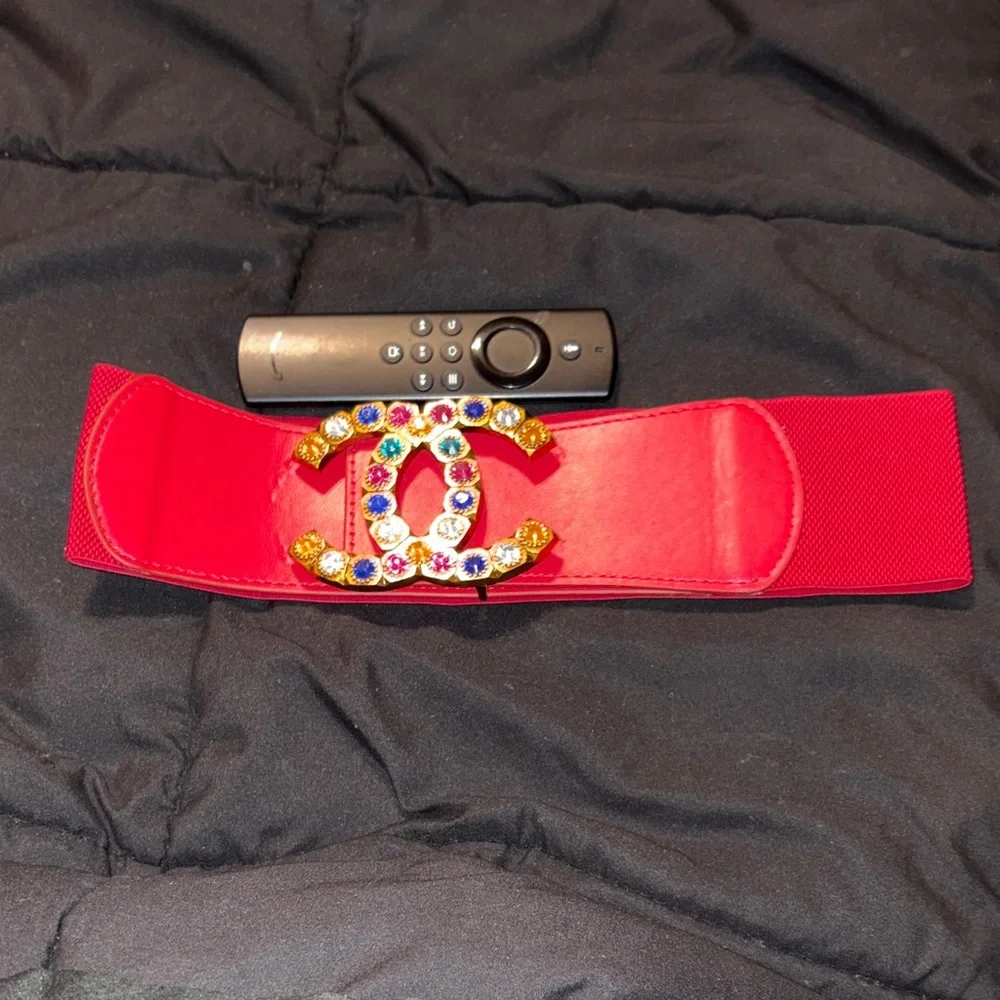 Fashion Red Dress Stretchy Women's Belt